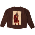 Zara Womens Crop Graphic Oversized Sweatshirt Jumper UK 10 Small Brown