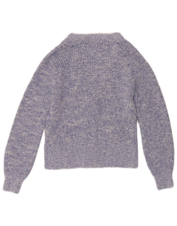 Marks & Spencer Womens Cardigan Sweater UK 10 Small Blue Flecked Cotton
