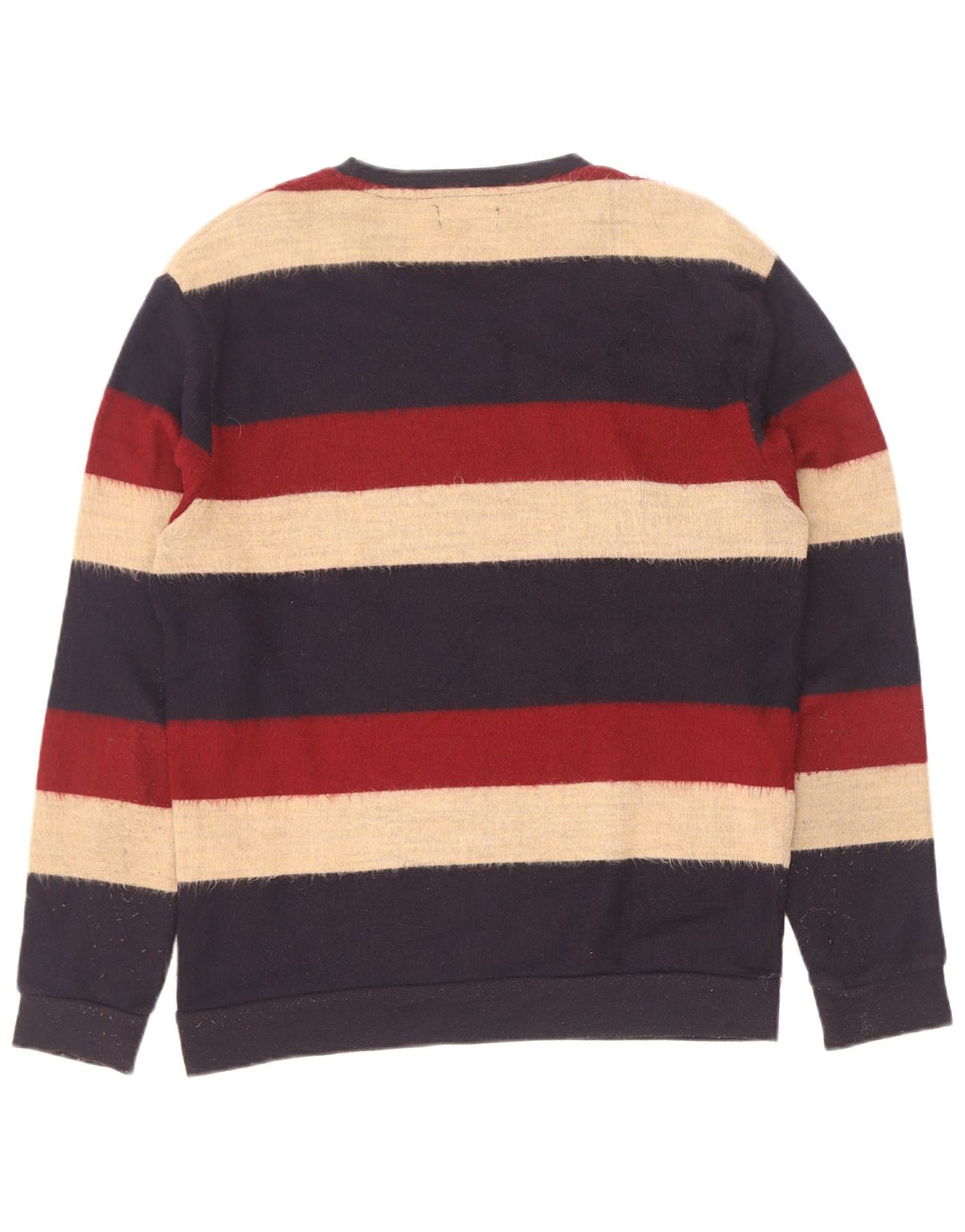 Zara herre rund hals sweater stor flerfarvet stribet akryl