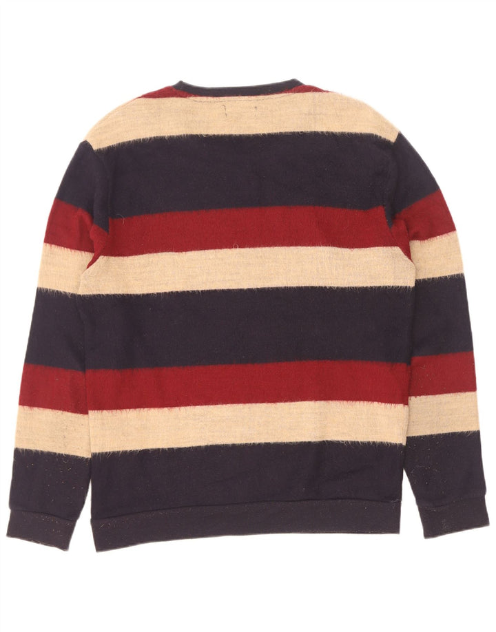 Zara herre rund hals sweater stor flerfarvet stribet akryl
