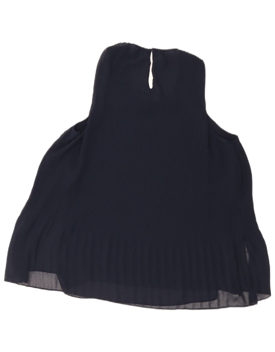 Zara Dame ærmeløs bluse Top UK 10 Small Navy Blue
