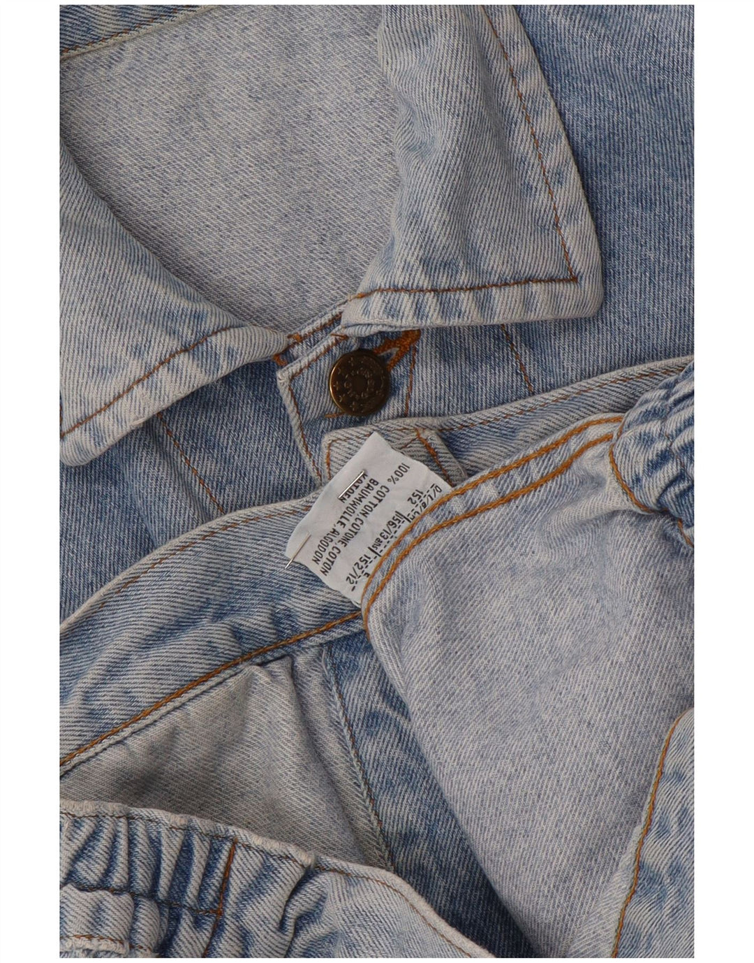 Vintage denimjakke til drenge 12-13 år blå bomuld