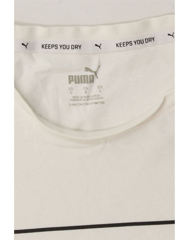 PUMA Mens Graphic T-Shirt Top Large White Cotton Vintage Puma and Second-Hand Puma from Messina Hembry 