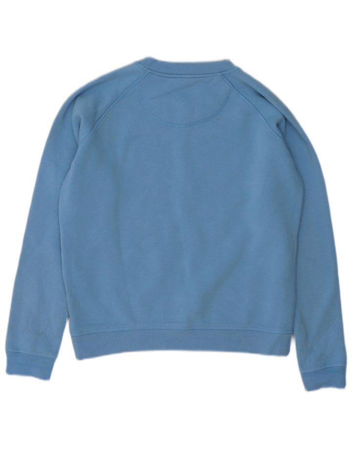 JACK WILLS Dame Oversized Sweatshirt Jumper UK 8 Lille Blå Bomuld