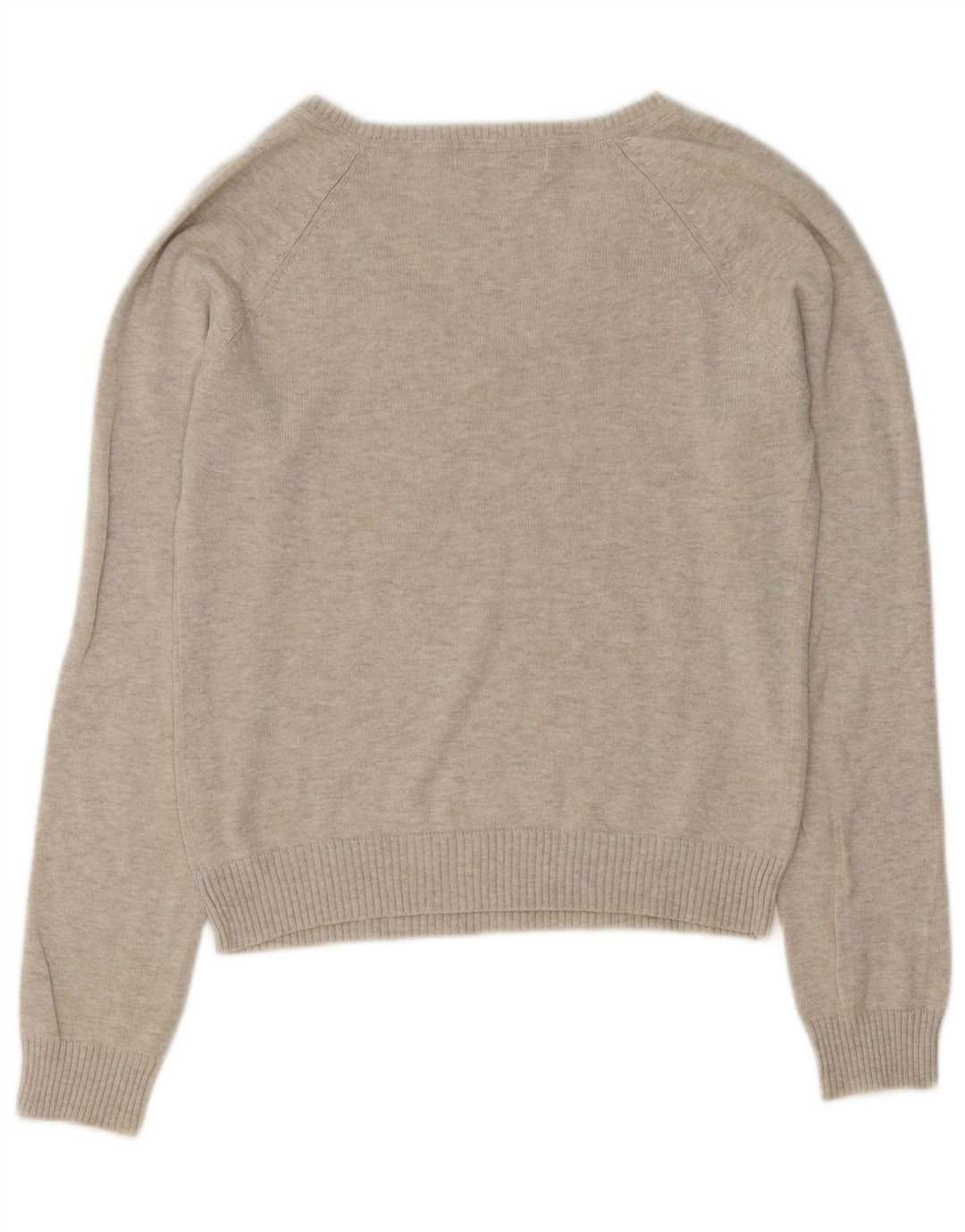 Zara Womens Crop V-hals sweater UK 12 Medium Grey Argyle/Diamond