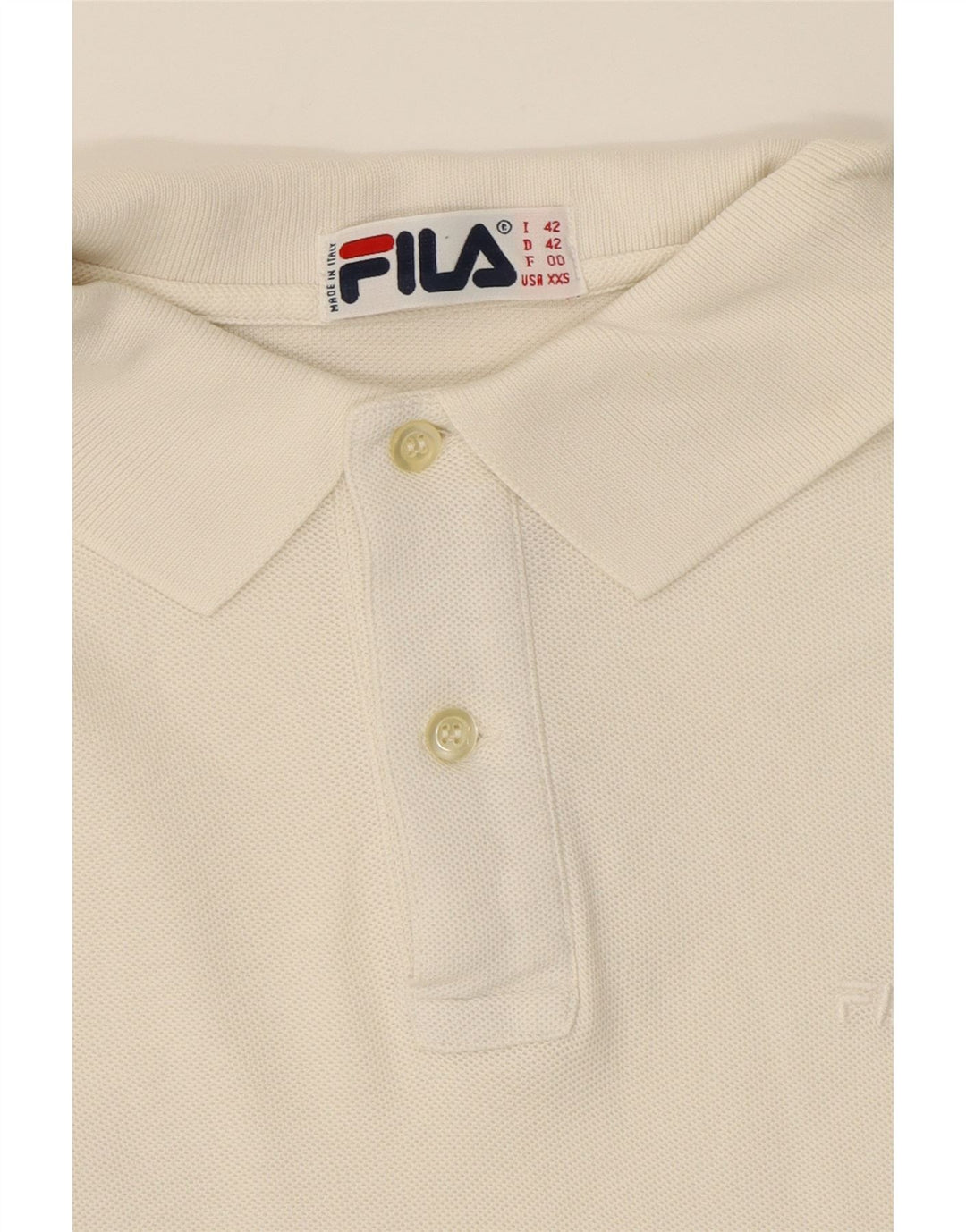 FILA Womens Polo Shirt IT 42 Medium White Vintage Fila and Second-Hand Fila from Messina Hembry 