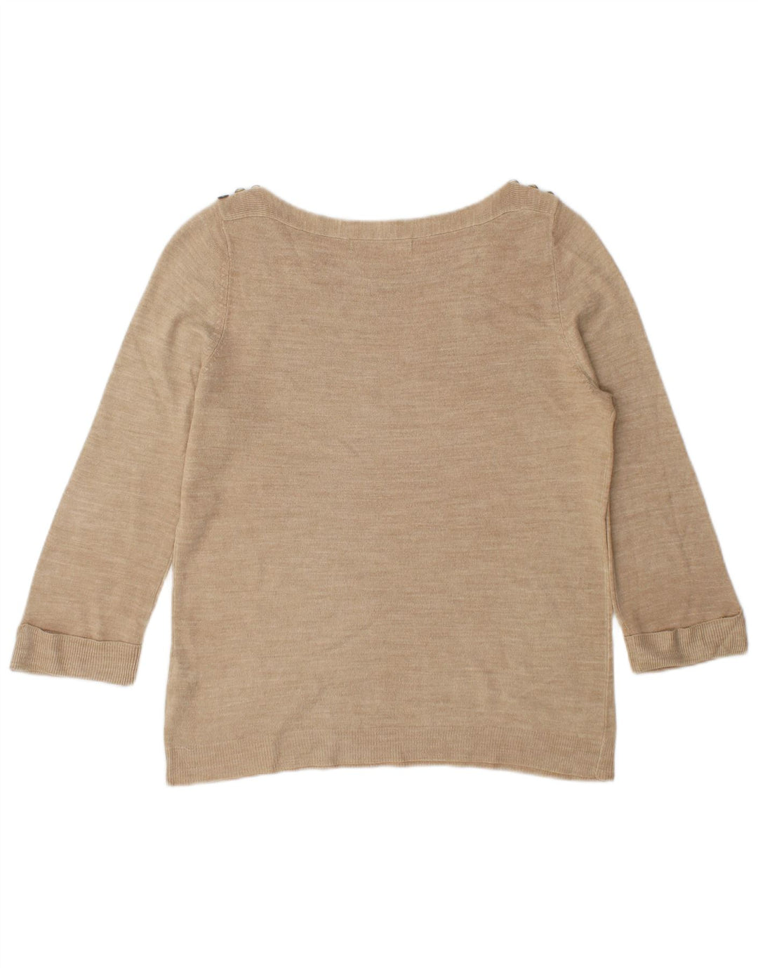 Marks & Spencer Dame Boat Neck Jumper Sweater UK 12 Medium Beige
