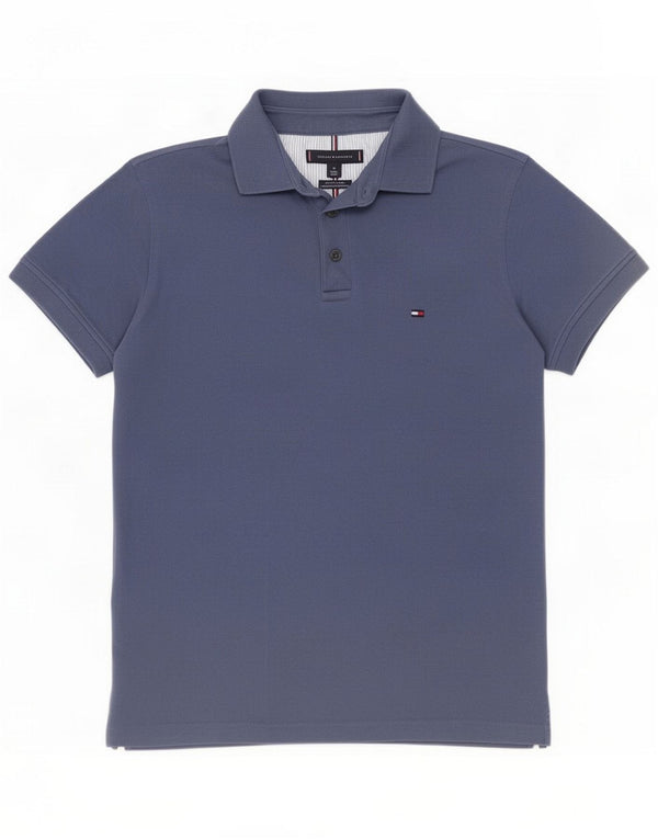Tommy Hilfiger Mens Slim Fit Polo Shirt Medium Blue Cotton