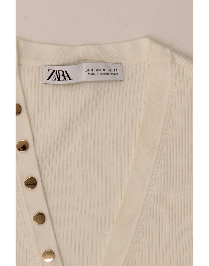 Zara Womens Sleeveless Crop Top UK 10 Small White