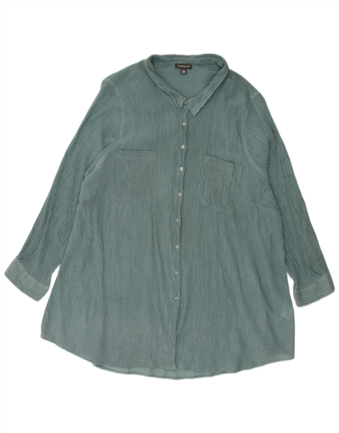 Marks & Spencer Womens Autograph Shirt UK 26 5XL Grøn viskose