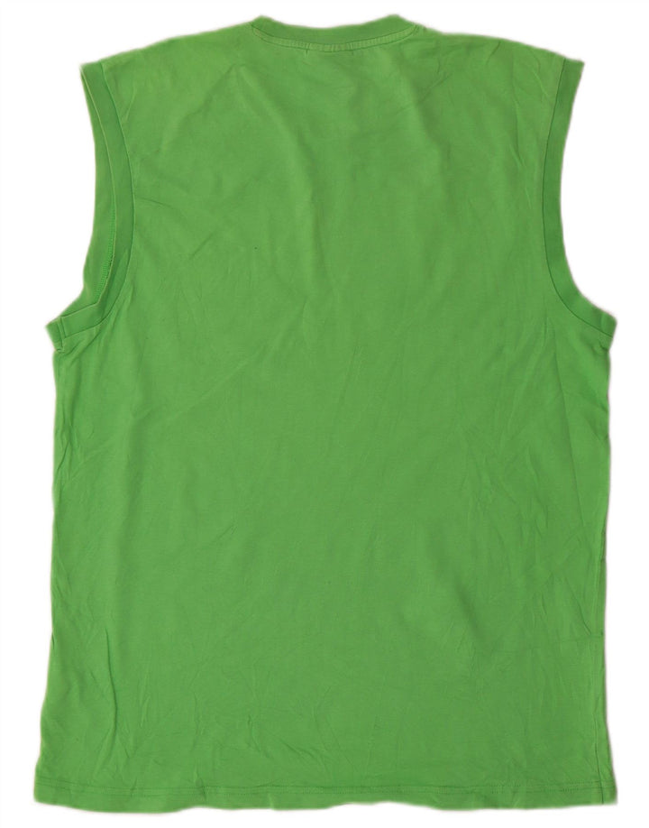 Adidas Herre Grafisk Vest Top Medium Grøn Bomuld