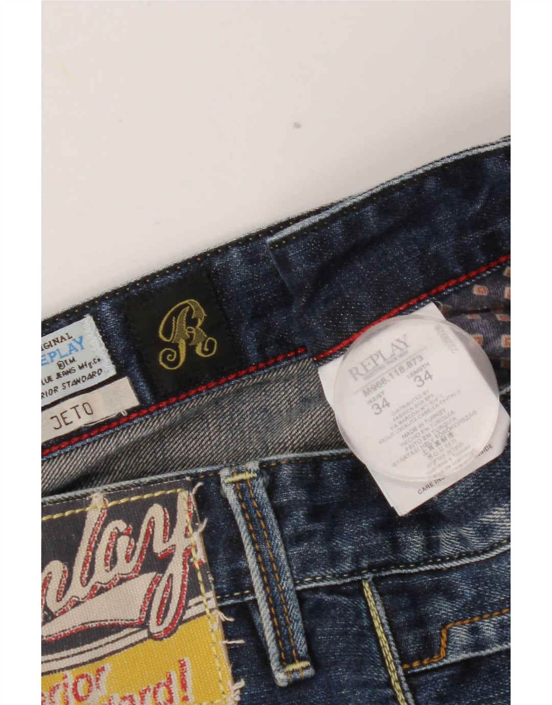 Replay Herre Jeto Slim Jeans W34 L34 Blå Bomuld