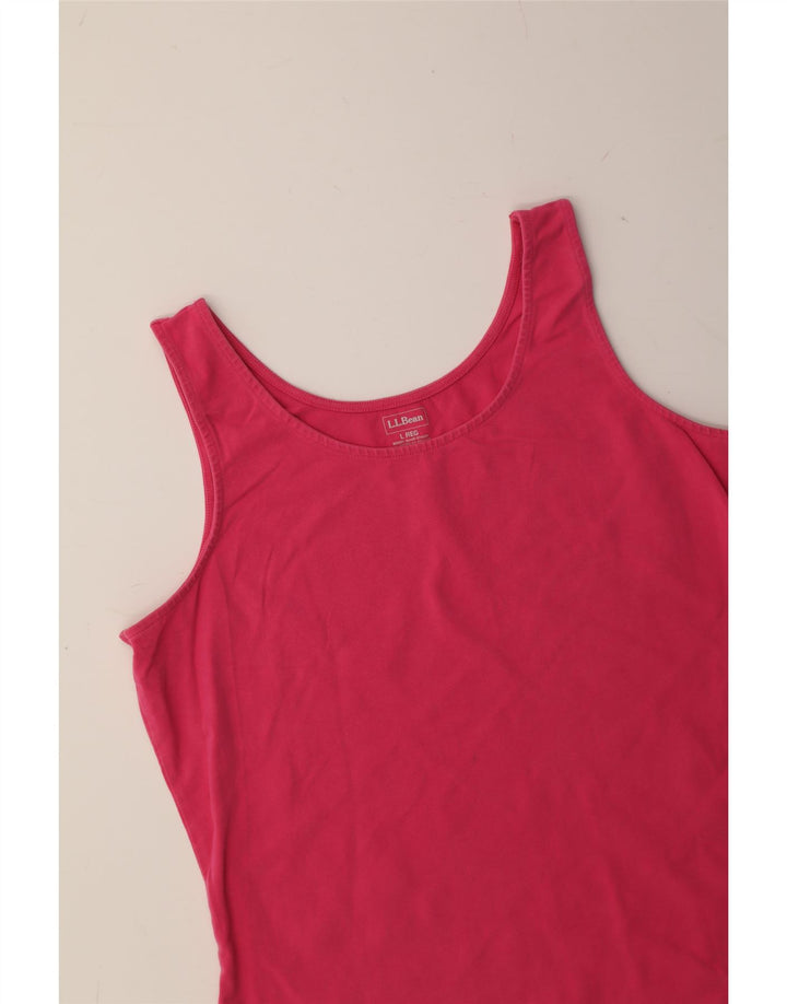 L.L.BEAN Womens Vest Top UK 14 Large Pink Cotton Vintage L.L.Bean and Second-Hand L.L.Bean from Messina Hembry 