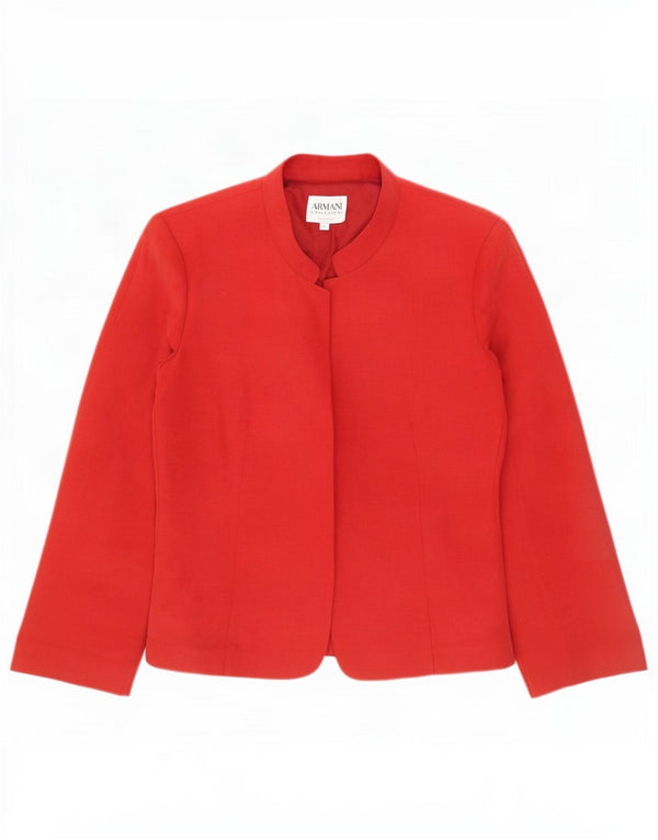 Armani Collezioni Womens Blazer Jacket IT 42 Medium Red Linen