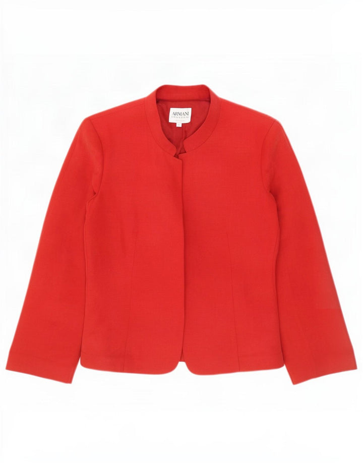 Armani Collezioni Dame Blazer Jacket IT 42 Medium Rød Linned