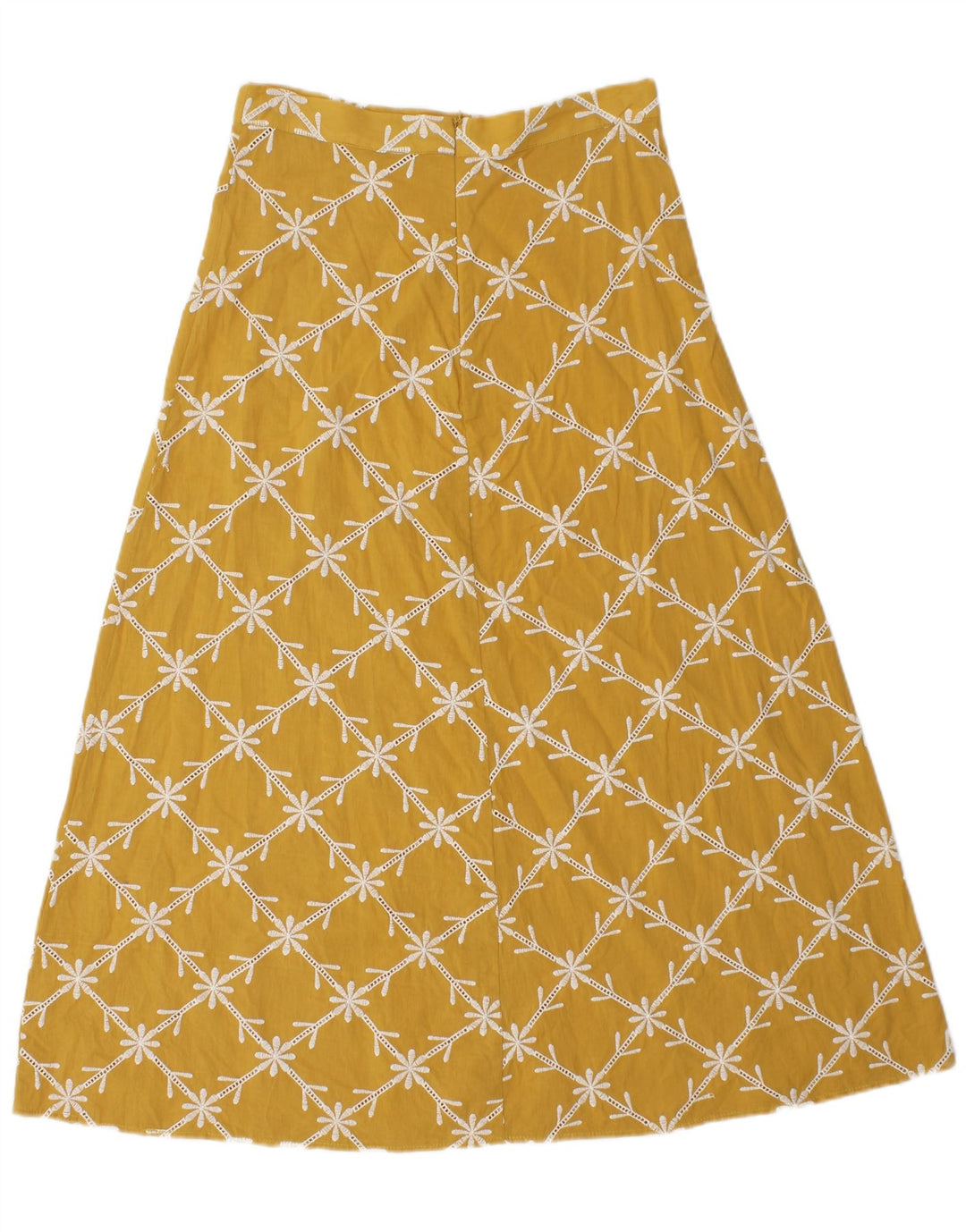Zara Dame A-Line nederdel Medium W28 Gul Blomster