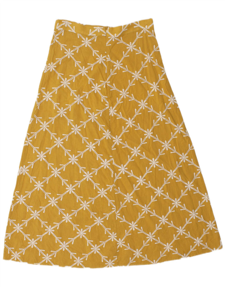 Zara Dame A-Line nederdel Medium W28 Gul Blomster