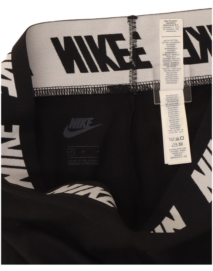 Nike Dame Grafiske Leggings UK 12 Medium Sort Bomuld