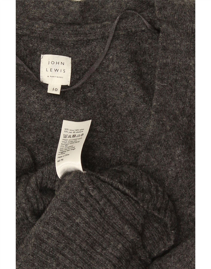 John Lewis dame cardigan sweater UK 10 Small Grey Flecked Wool