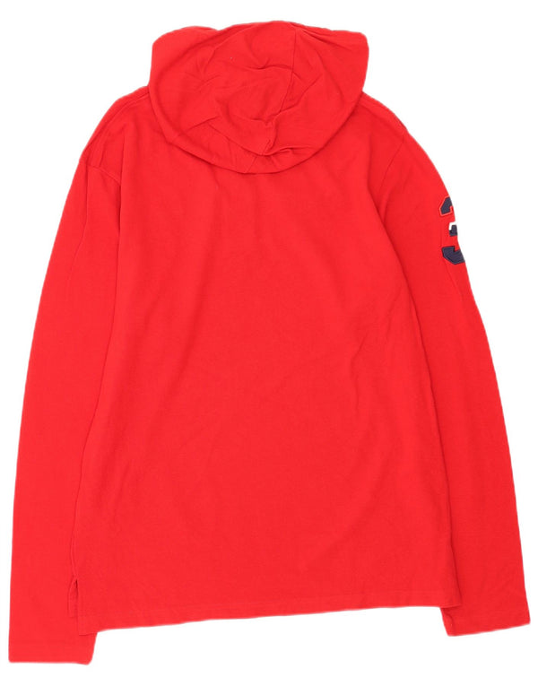 U.S. Polo Assn. Herre Custom Fit Hooded Grafisk Top Langærmet Large Red