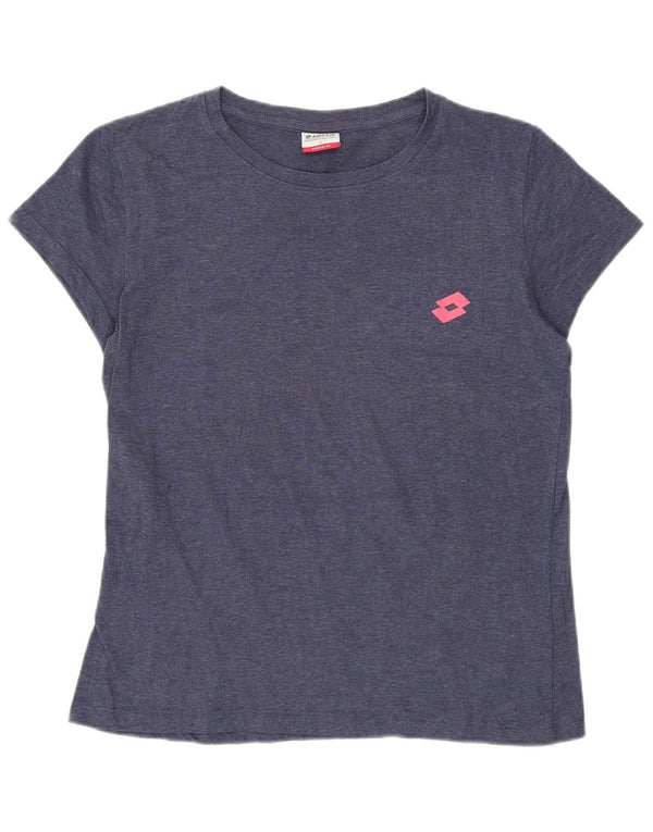 Lotto Dame T-Shirt Top UK 8 Small Navy Blue Bomuld