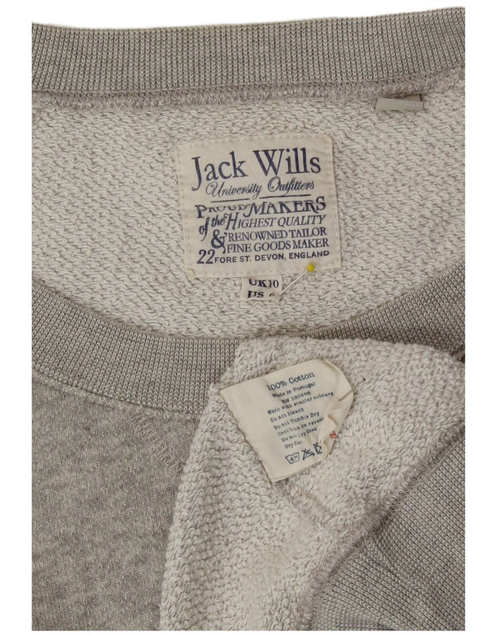 Jack Wills Dame Oversized Sweatshirt Jumper UK 10 Small Grey Flecked
