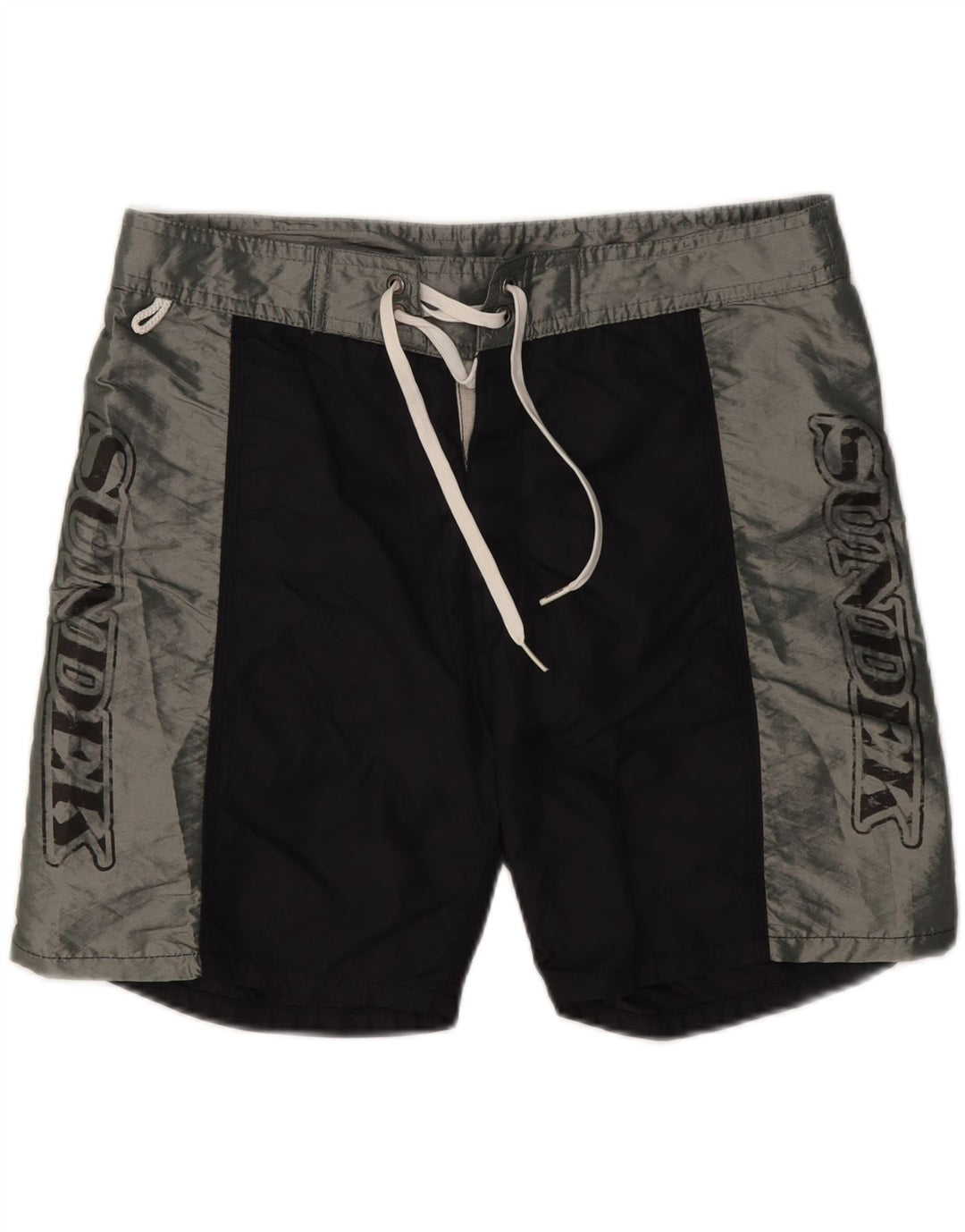SUNDEK Herre grafiske svømmeshorts Medium Sort Colourblock Nylon