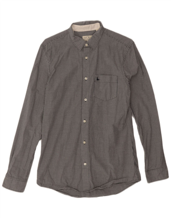 Jack Wills Herre Classic Fit skjorte lille sort Gingham bomuld
