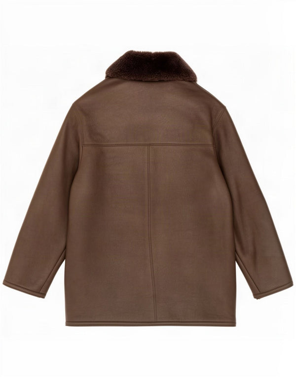 Marester Womens Shearling Coat UK 14 Large Brown