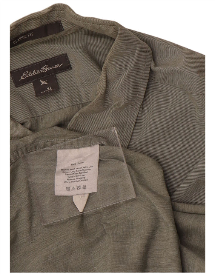 Eddie Bauer Herre Classic Fit skjorte XL Grøn bomuld
