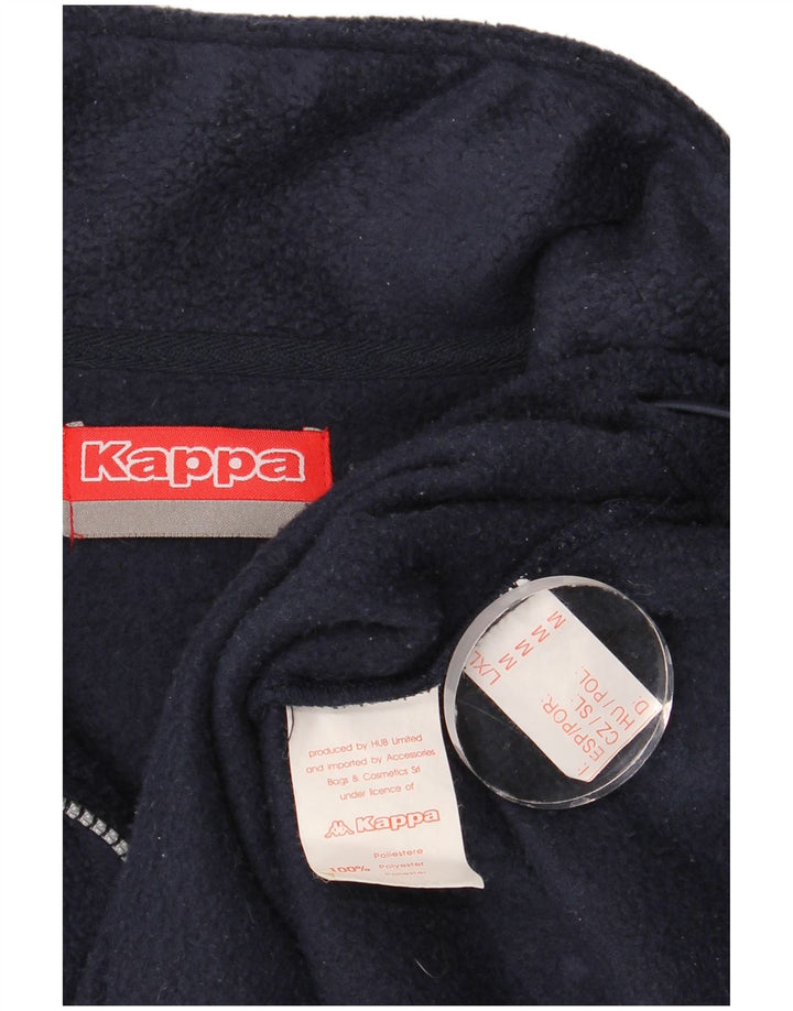 Kappa herre lynlås hals fleece jumper stor marineblå polyester