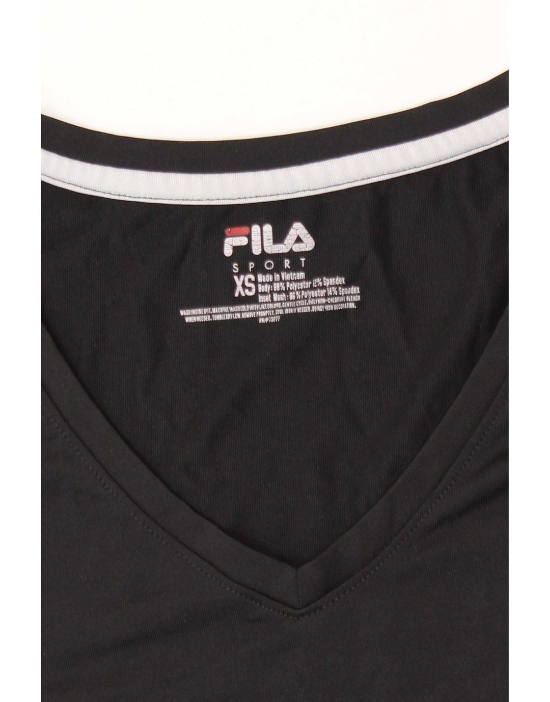Fila Dame T-Shirt Top UK 6 XS Sort Polyester
