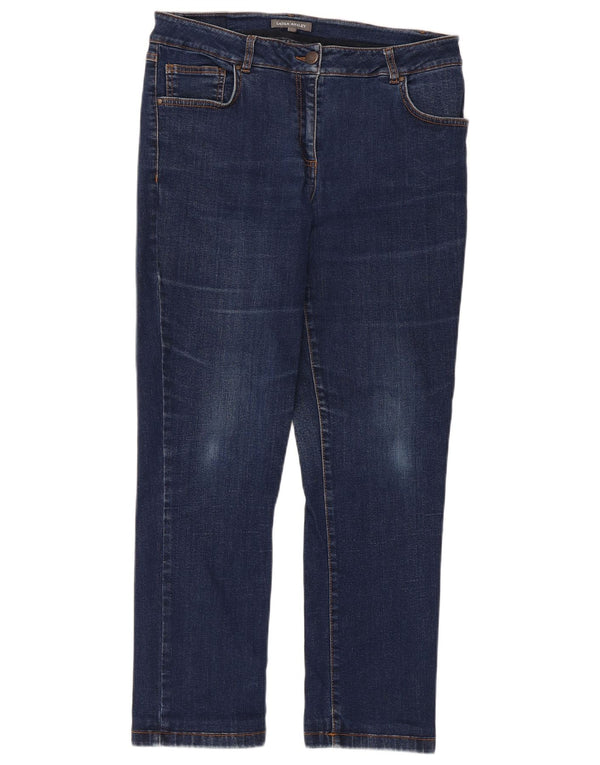 Laura Ashley Womens Cropped Jeans UK 14 Large W32 L26 Navy Blue Bomuld