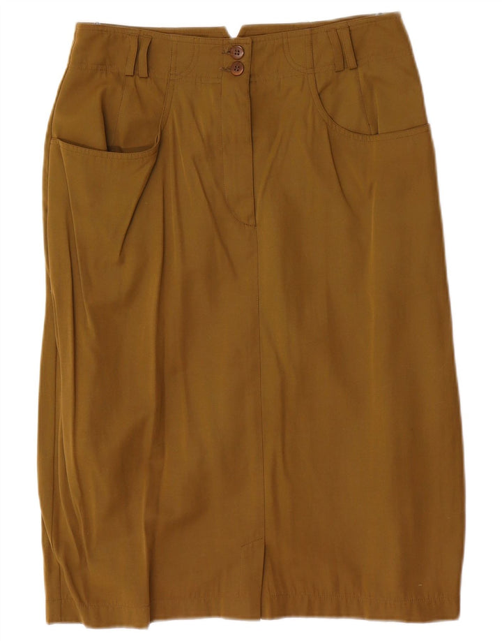 Vintage kvinders blyantnederdel EU 38 Medium W28 Khaki Polyester