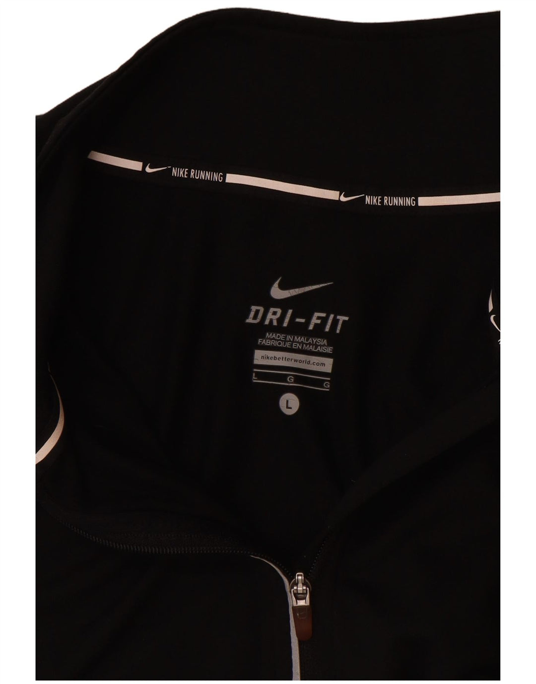 Nike Dame Dri Fit Pullover med lynlås-hals Træningsdragt Top UK 16 Stor Sort