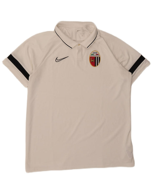 Nike Herre Ascoli Calcio 1898 Polo Shirt XL Hvid Colourblock Polyester