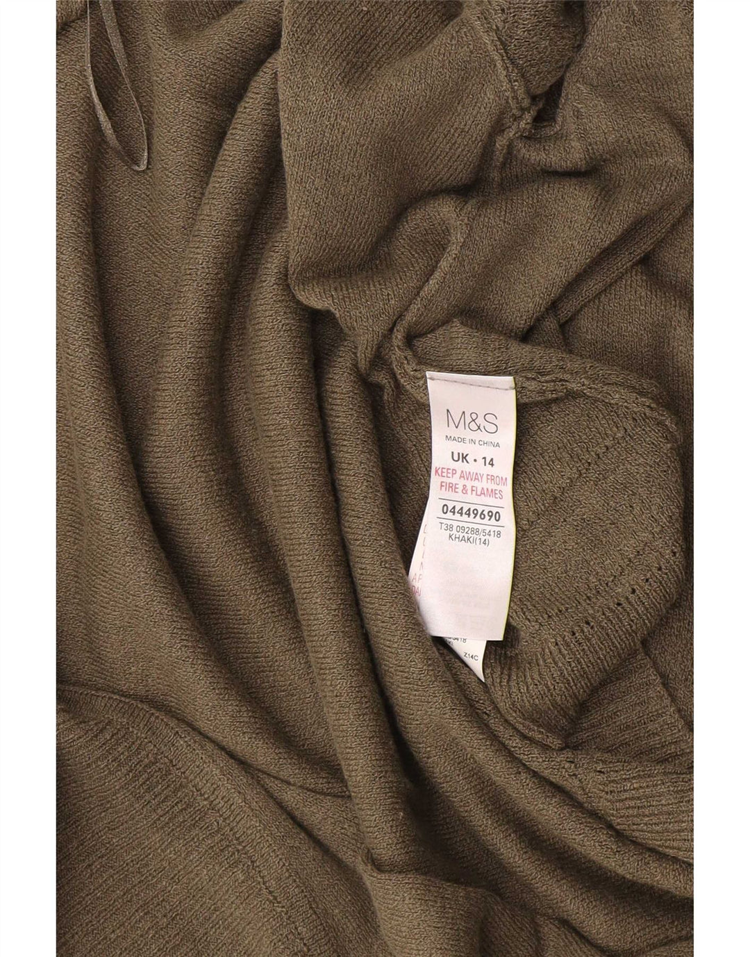 Marks & Spencer kortærmet cardigantrøje til kvinder UK 14 Medium Khaki