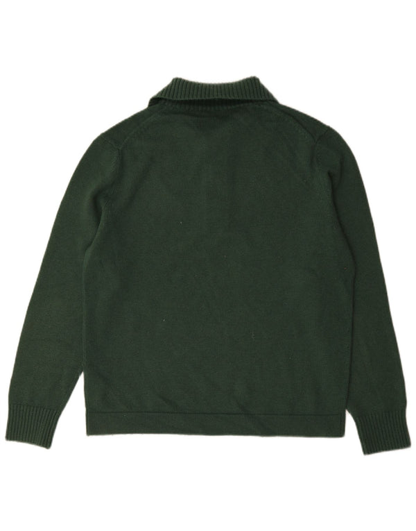 Cos Mens Regular Fit Polo Neck Jumper Sweater Medium Green Wool