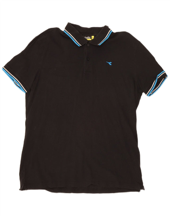 DIADORA Mens Polo Shirt 2XL Black Cotton