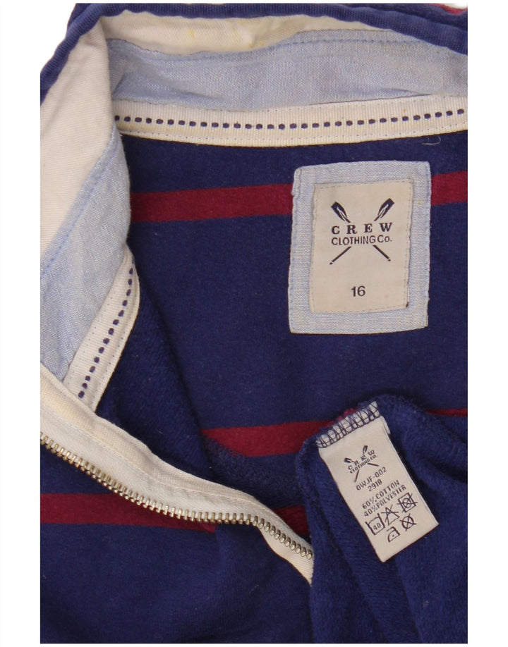 CREW TØJ Dame Sweatshirt Jumper UK 16 Stor Marineblå Stribet