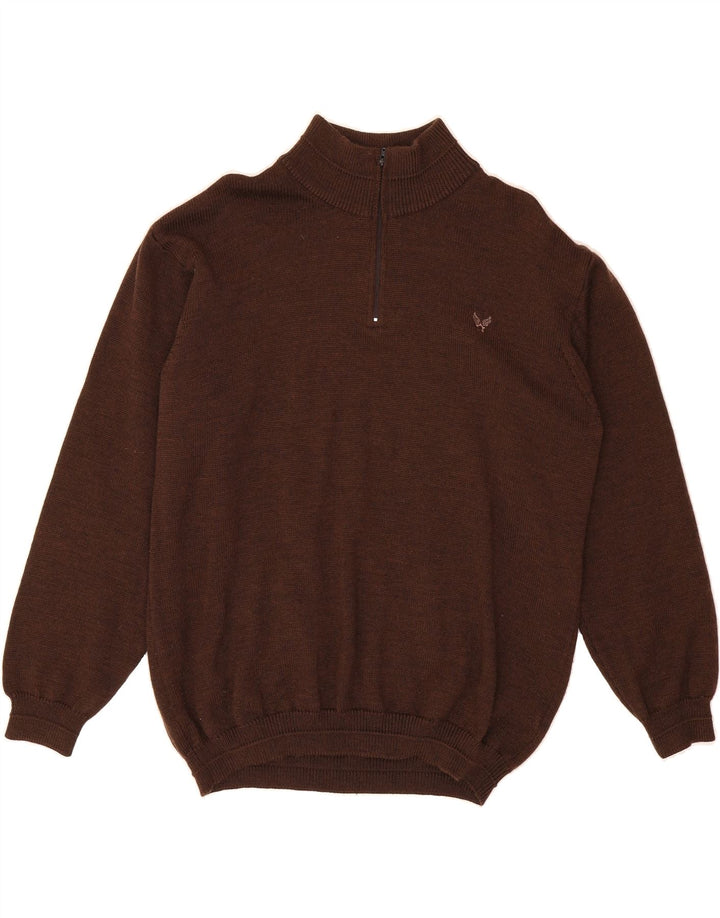 AVIREX Womens Zip Neck Jumper Sweater UK 16 Large Brown Classic Vintage Avirex and Second-Hand Avirex from Messina Hembry 