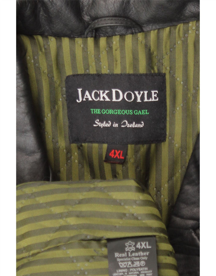 Jack Doyle Herre Læderjakke UK 48 4XL Sort Læder