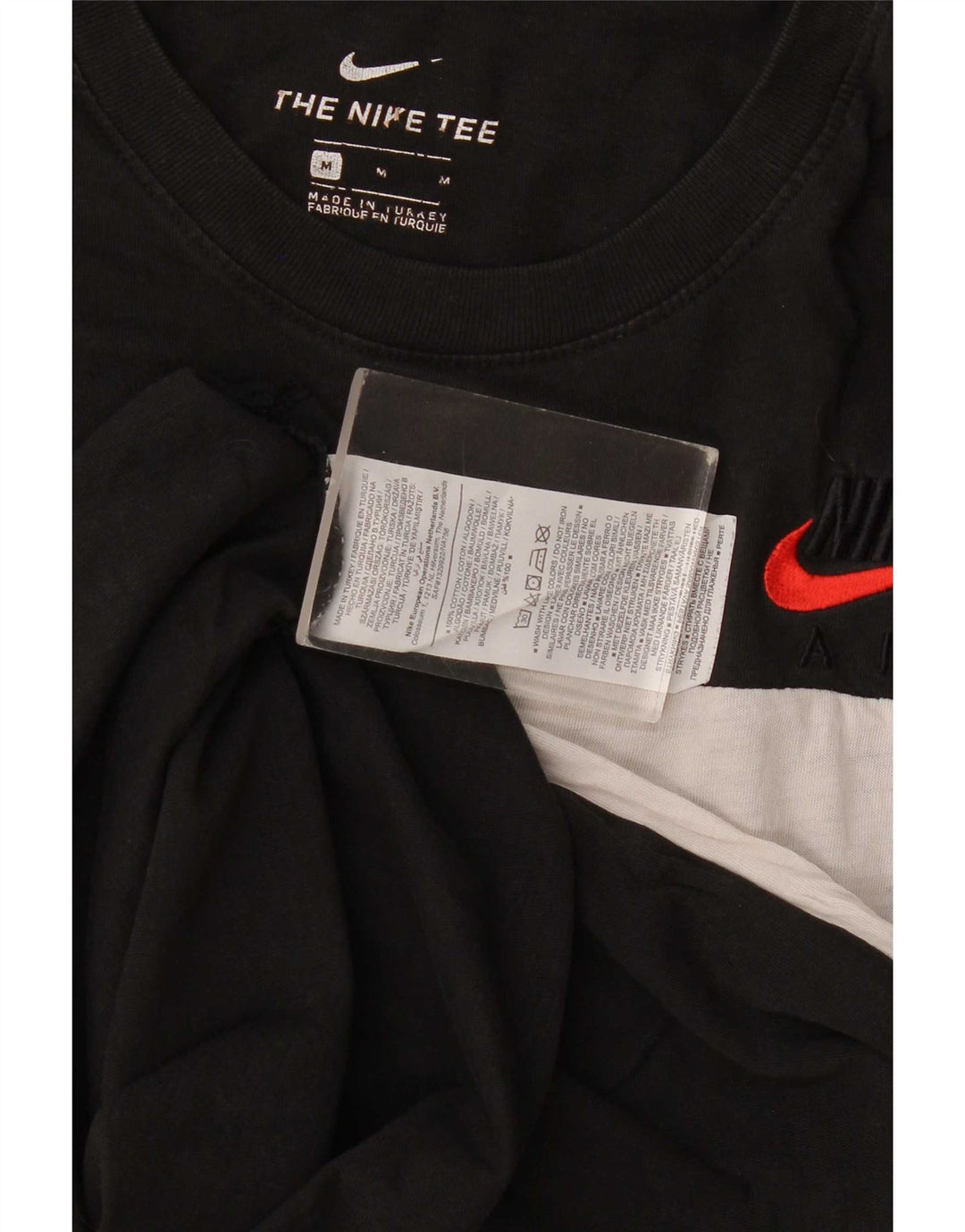 Nike Herre grafisk T-shirt Top Medium Sort Colourblock Bomuld
