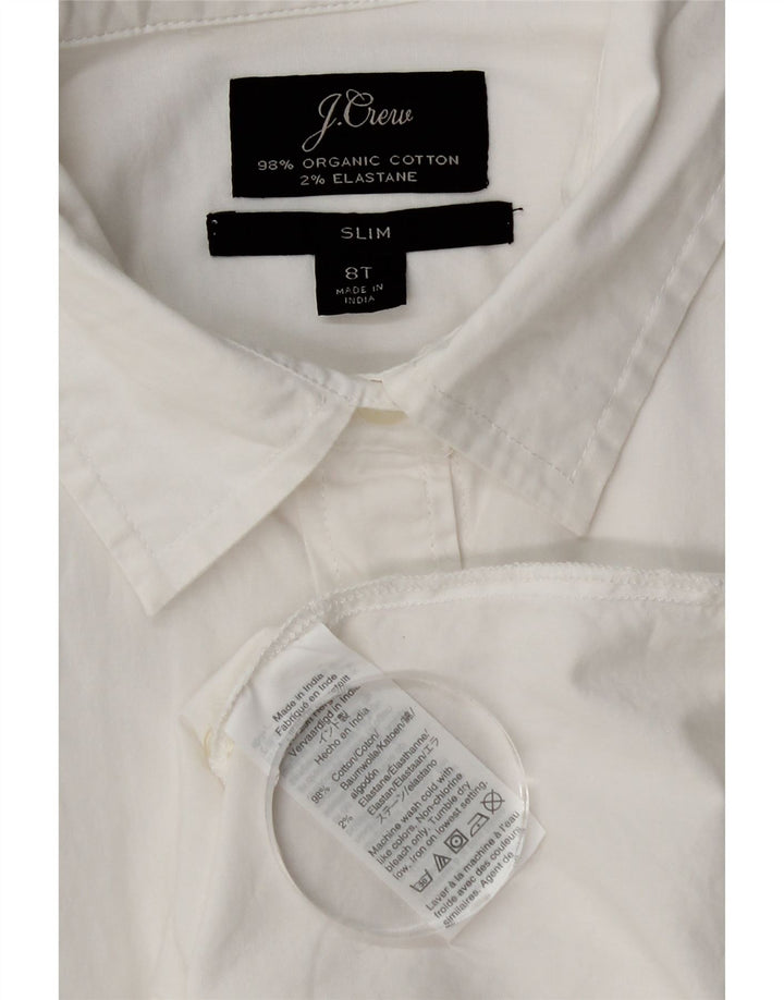 J. Crew Womens Slim Shirt US 8 Medium White Cotton