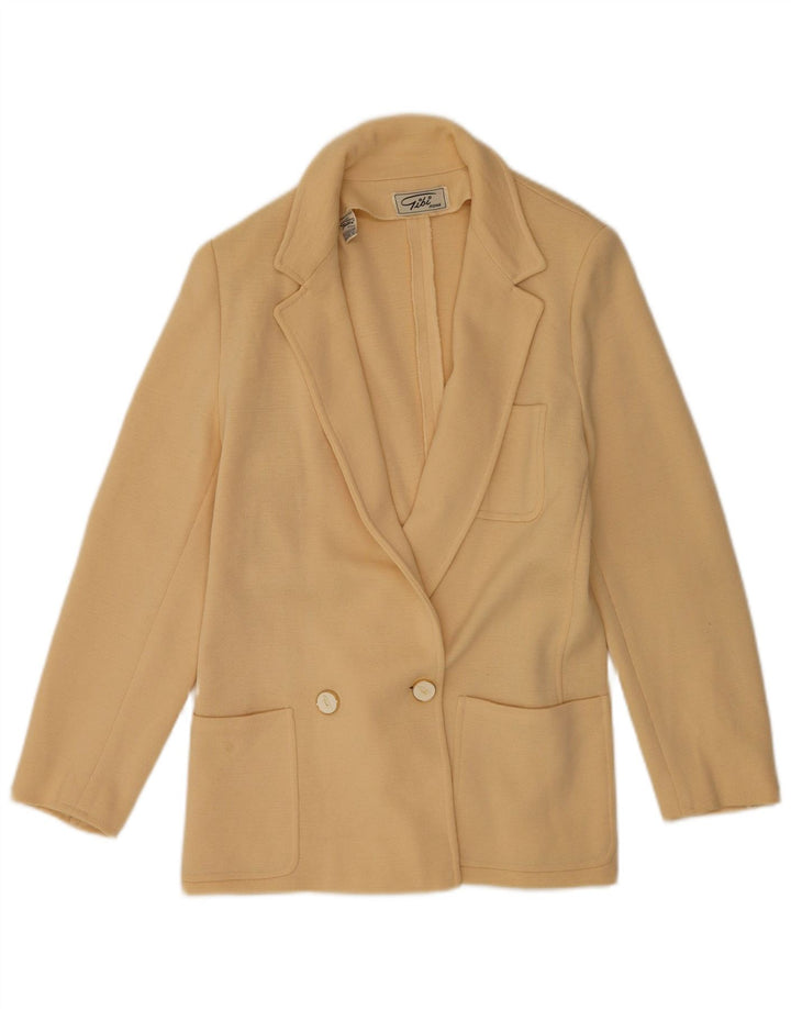 Gibi Damestrik Dobbeltradet Blazerjakke IT 44 Medium Beige Uld