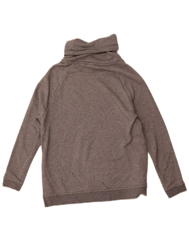 NIKE sweatshirt med rullehals til kvinder UK 14 Medium Grey Flecked Bomuld