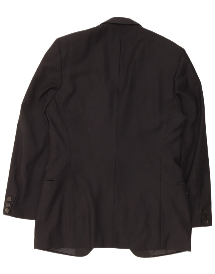 Carieri Herre 1 Knap Blazer Jakke IT 48 Medium Sort Ny Uld