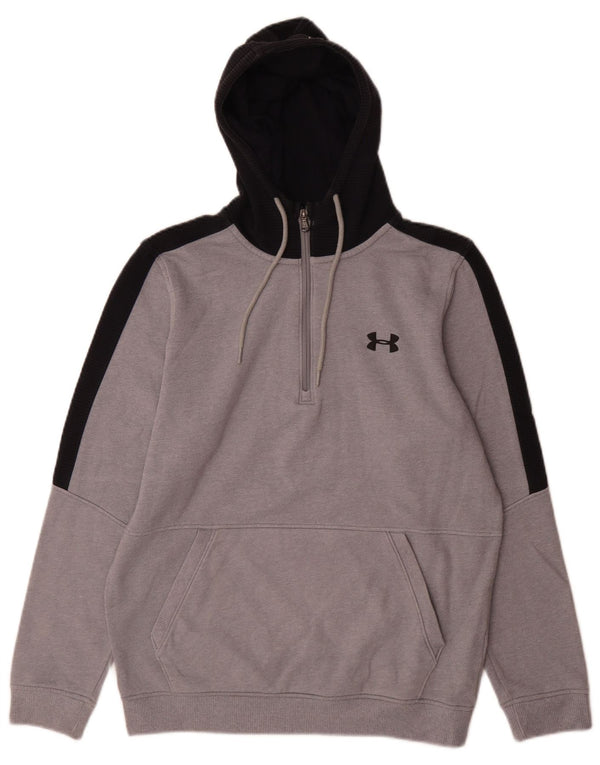 Under Armour Herre lynlås hættetrøje Jumper lille grå Colourblock bomuld