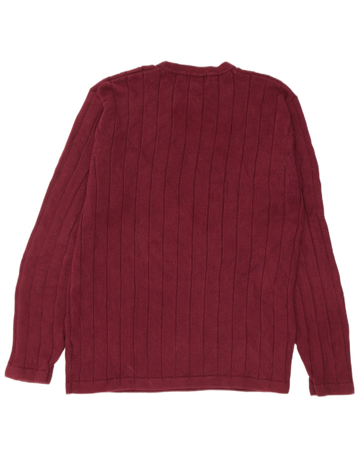 Eddie Bauer Herre høj rund hals trøje sweater Medium Bourgogne bomuld
