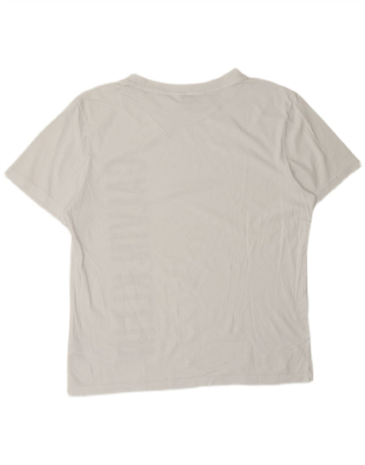 CALVIN KLEIN Herre grafisk T-shirt Top Medium Hvid Bomuld